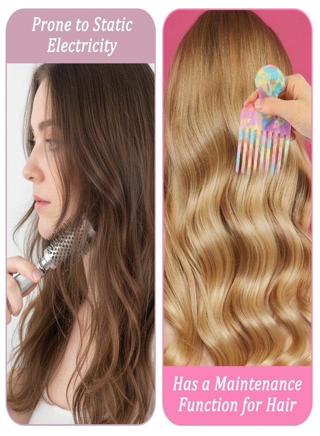Thrymme 2 Pcs Hair Picks for Women, Wide Tooth Comb for Curls, Curly Hair Pick Comb Smooth Detangling & Lifting Styling Tool for Thick Long Hairs, Volumizing & Reduces Knots, Colorful - Image 4